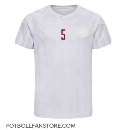 Danmark Joakim Maehle #5 Borta matchtröja VM 2022 Kortärmad Billigt